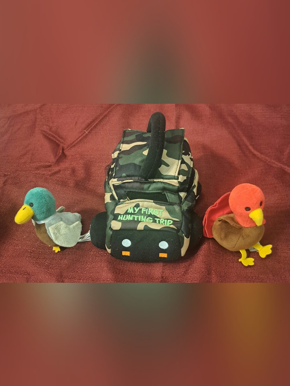 Camo "My First Hunting Trip" Plush Camo Jeep With Plush Turkey And Plush Duck